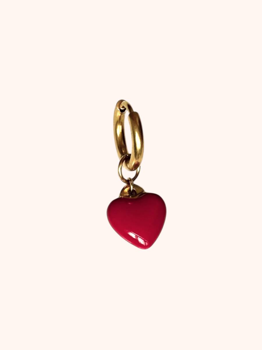 Red Heart | Single Oorbel
