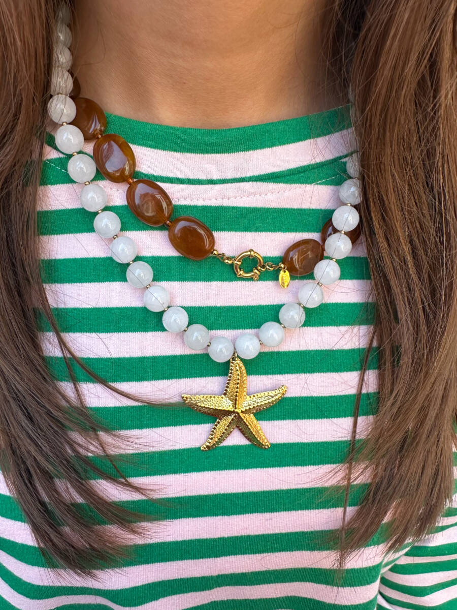 Statement Seastar | Ketting - Chocolate Brown | Ketting